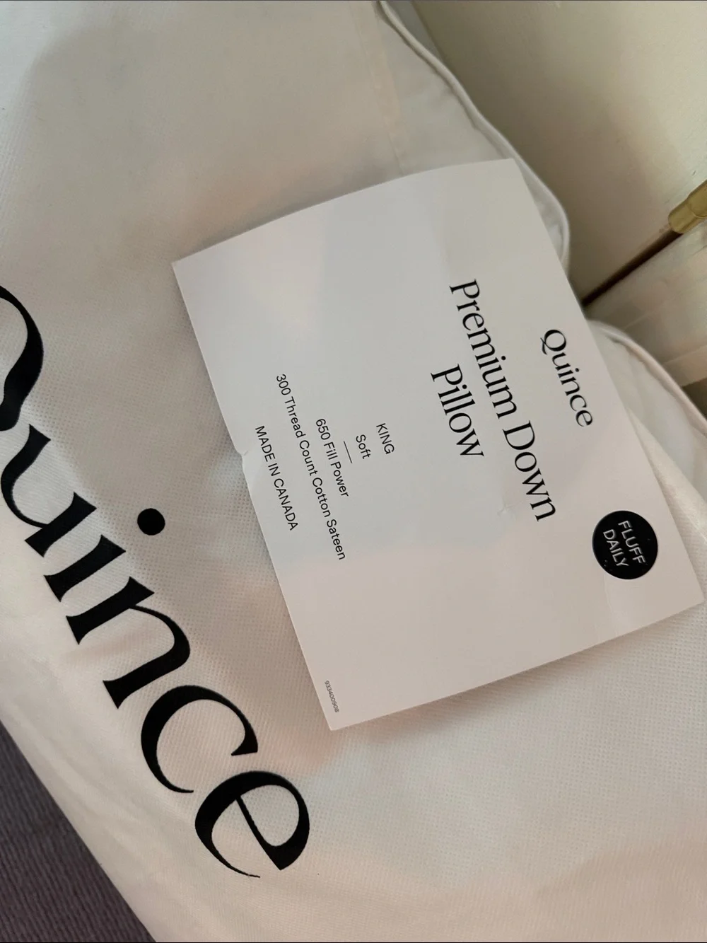 NWT Quince White Premium Down Pillow King Size
